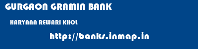 GURGAON GRAMIN BANK  HARYANA REWARI KHOL   banks information 